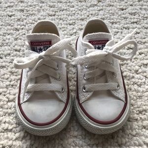 Baby Converse white tennis shoes size 4